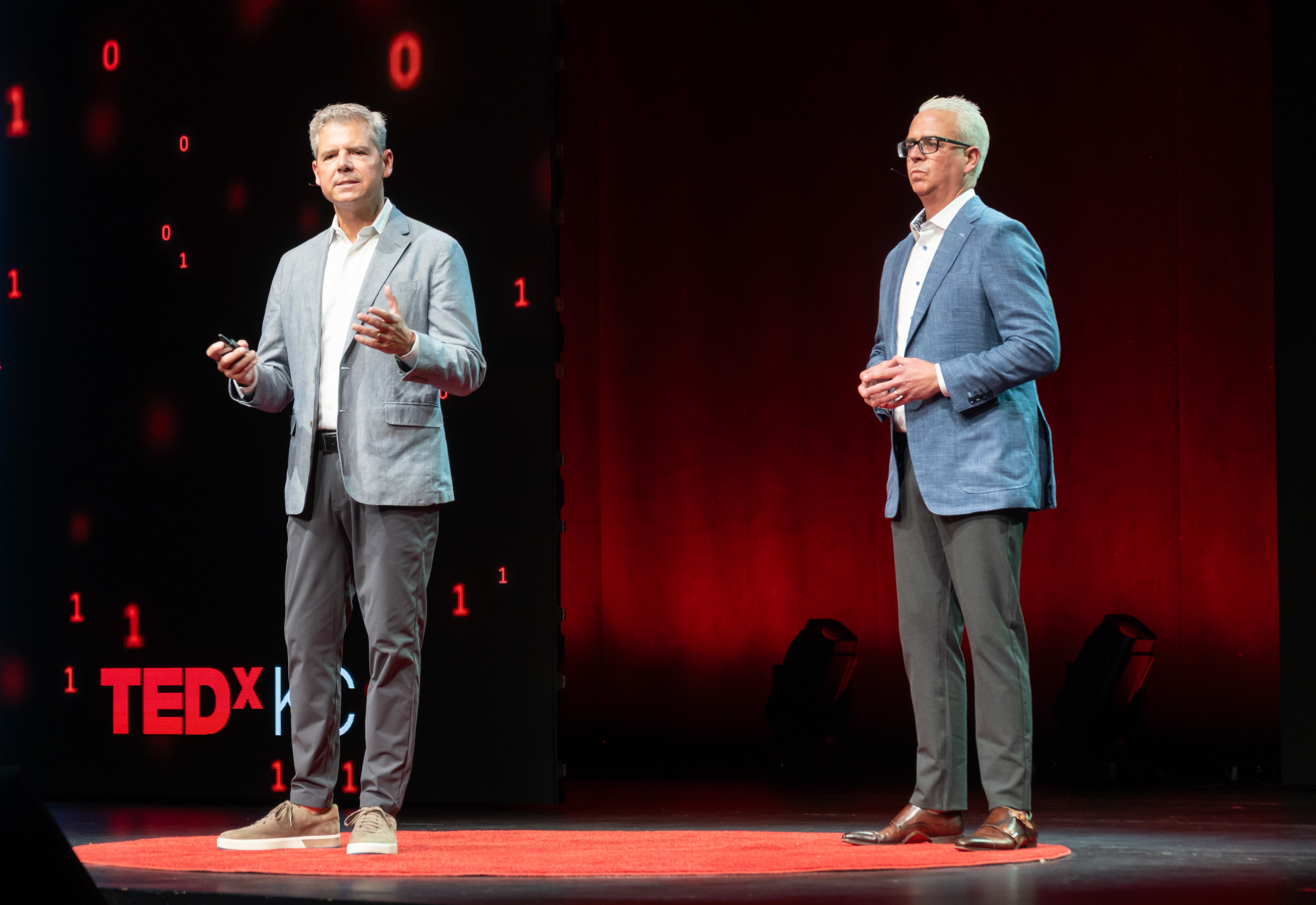 Steve Short and Mark Schlipman speaking together at TEDxKC