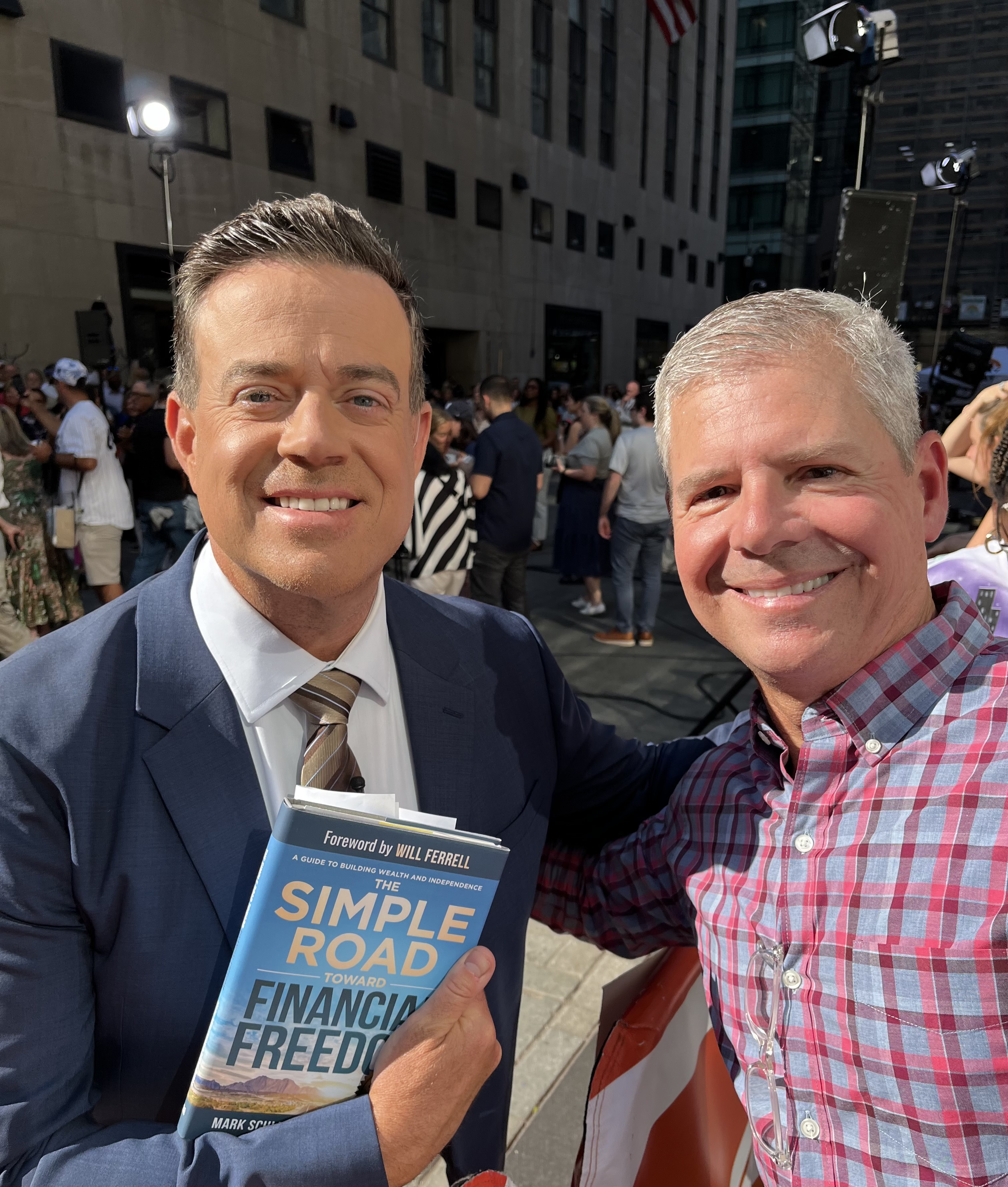 Steve Short and Mark Schlipman with a TV host